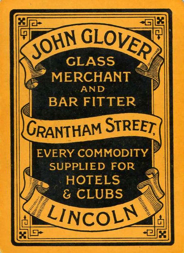 John Glover, Lincoln, bar fitter playing card